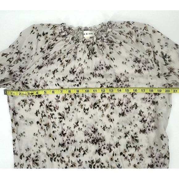 Cloth &‎ Stone Floral Blouse Size Medium Anthropologie Long Sleeve Cropped Top - Picture 7 of 8
